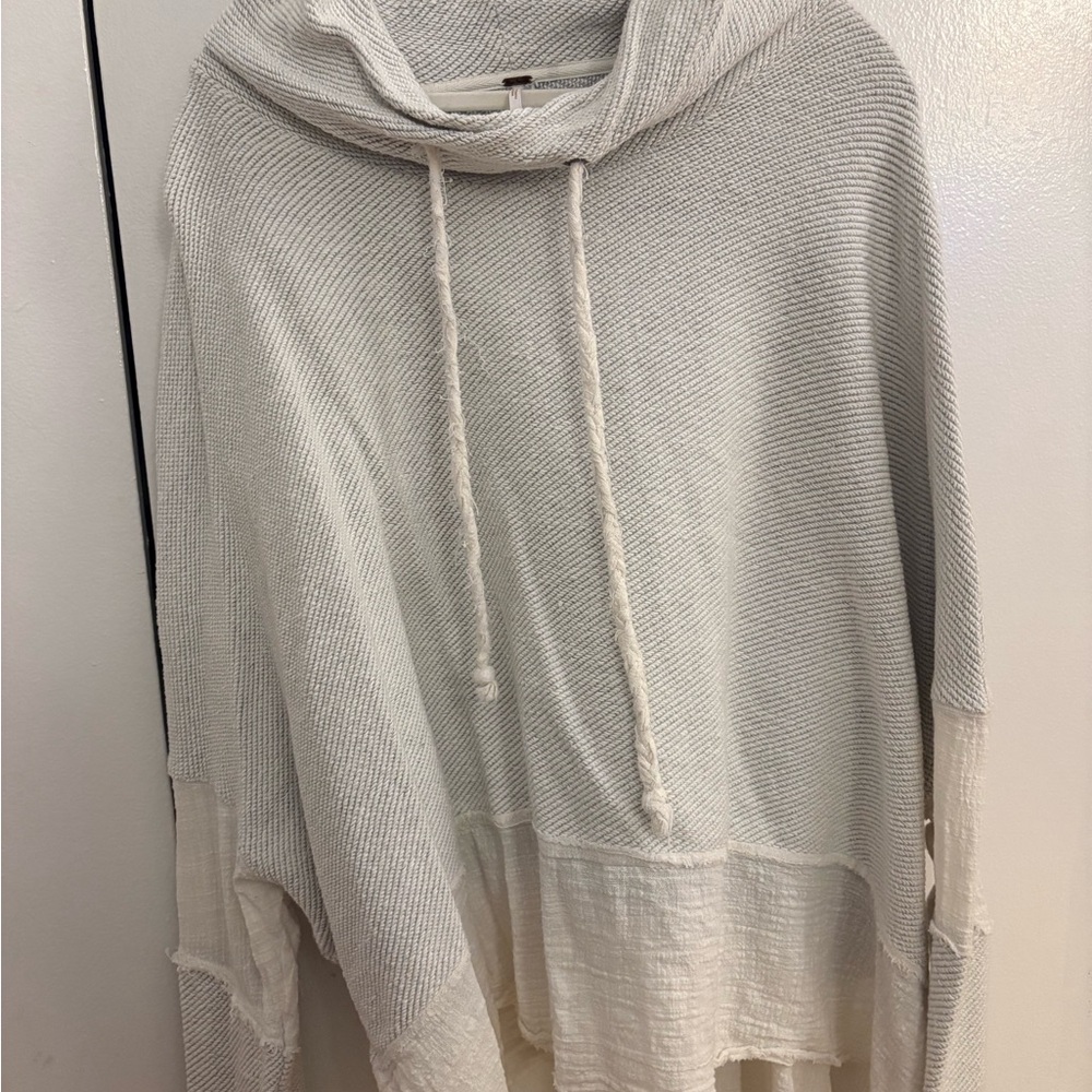 Free People Sweater with Linen Detailing